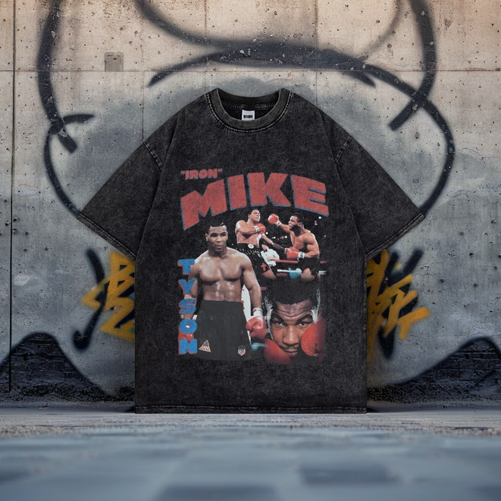 Mike Tyson Washed T Shirt Vintage Boxing Champion T-shirts Streetwear Retro Tshirt Summer Short-sleeved Shirts Oversized Tshirts