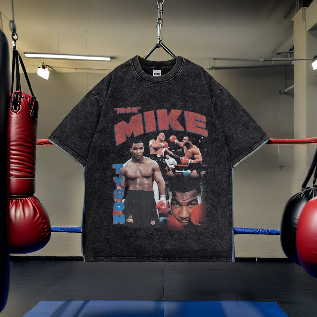 Mike Tyson Washed T Shirt Vintage Boxing Champion T-shirts Streetwear Retro Tshirt Summer Short-sleeved Shirts Oversized Tshirts