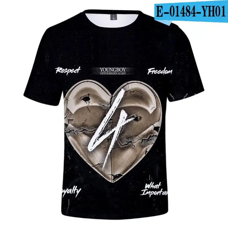 YoungBoy Never Broke Again 3D T Shirt Men Women Hip Pop Streetwear Casual Short Sleeve Cool Tshirt Funny Tees Top Couple Clothes
