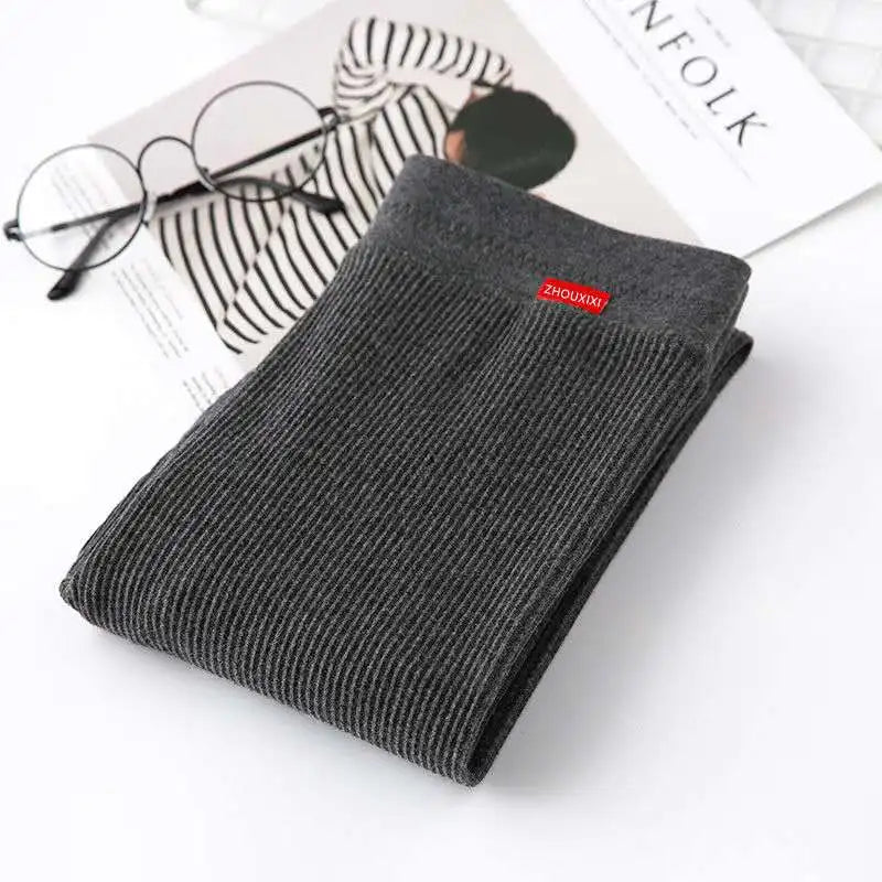 Ribbed Leggings For Women 2025 High Waist Autumn Winter Warm Legging Cotton Fashion Casual Threaded 2XL Black Pants Sexy Leggins