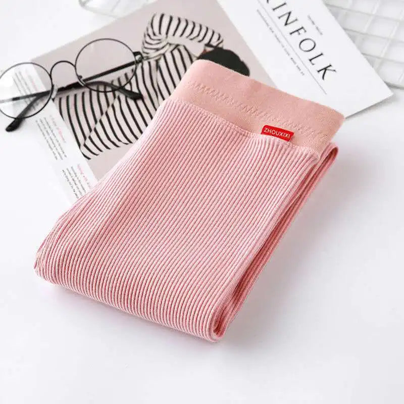 Ribbed Leggings For Women 2025 High Waist Autumn Winter Warm Legging Cotton Fashion Casual Threaded 2XL Black Pants Sexy Leggins