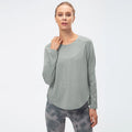 Women's Seamless Long Sleeve Gym & Yoga Top — Quick-Dry Training Shirt GRAY