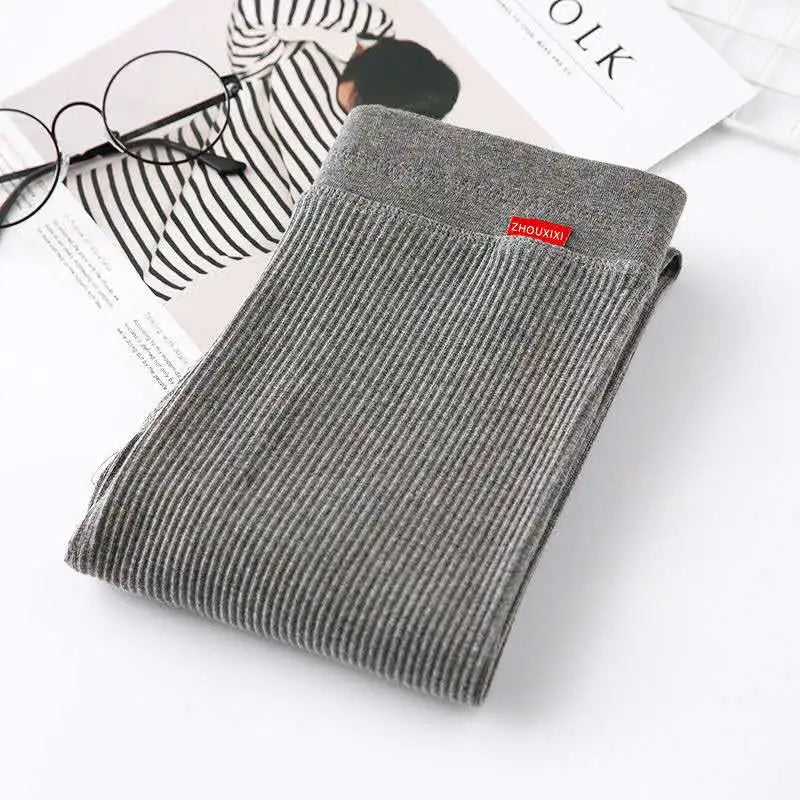 Ribbed Leggings For Women 2025 High Waist Autumn Winter Warm Legging Cotton Fashion Casual Threaded 2XL Black Pants Sexy Leggins