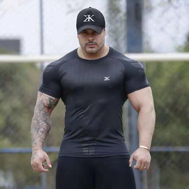Compression Quick dry T-shirt  Gym Fitness Bodybuilding Workout Black Tops Clothing
