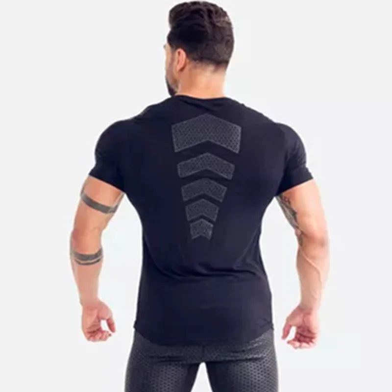 Compression Quick dry T-shirt  Gym Fitness Bodybuilding Workout Black Tops Clothing