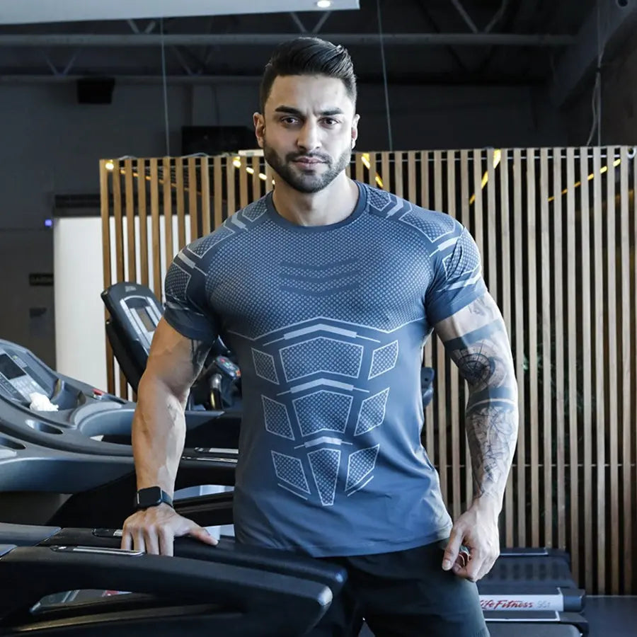 Compression Quick dry T-shirt  Gym Fitness Bodybuilding Workout Black Tops Clothing