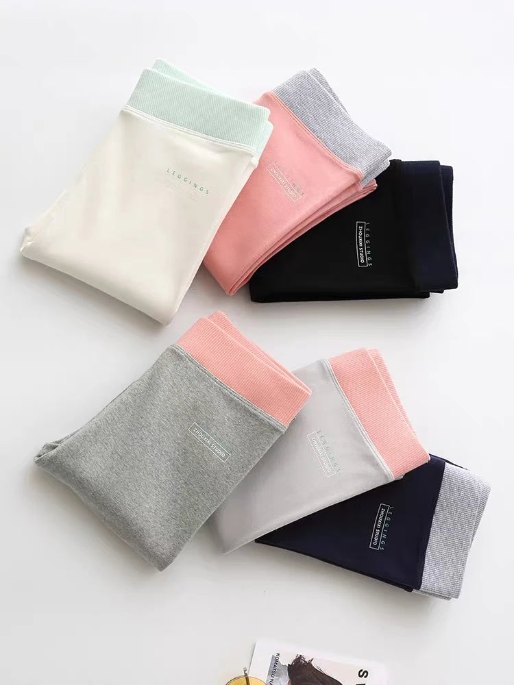 Ribbed Leggings For Women 2025 High Waist Autumn Winter Warm Legging Cotton Fashion Casual Threaded 2XL Black Pants Sexy Leggins