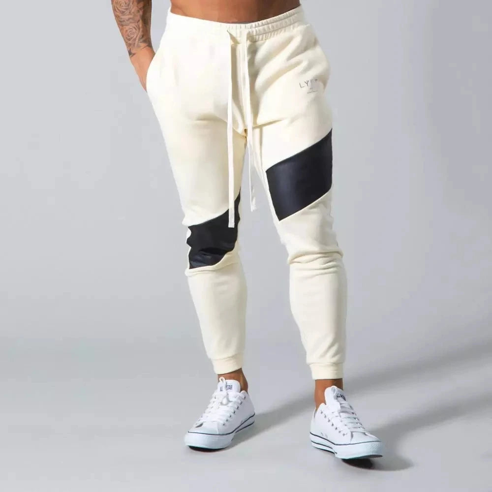Men's Skinny Jogger Pants – Cotton Spandex Gym Sweatpants Yellow