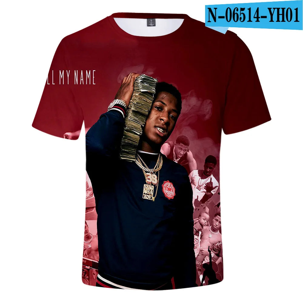 YoungBoy Never Broke Again 3D T Shirt Men Women Hip Pop Streetwear Casual Short Sleeve Cool Tshirt Funny Tees Top Couple Clothes