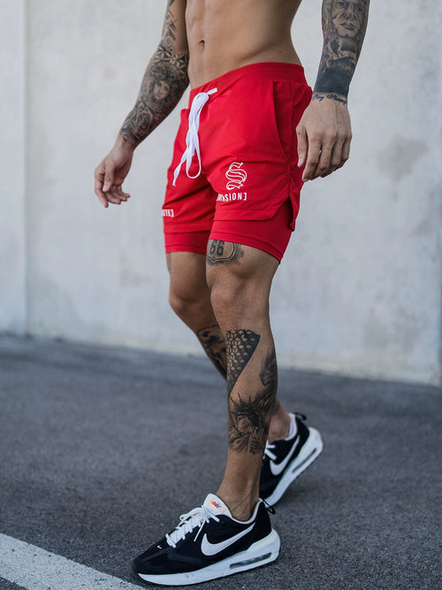 Men's Double-Layer Training Shorts