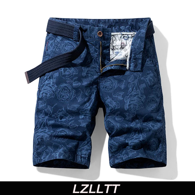 Men's Cotton Print Cargo Shorts