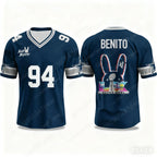 Bad Bunny Halftime Show Benito No.94 Print Rugby Jersey American Sports Tee V-neck Speed Drying Sportswear Summer Men's T-shirt