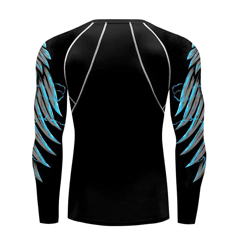 Men's Long Sleeve 3D Print Compression Training Shirt
