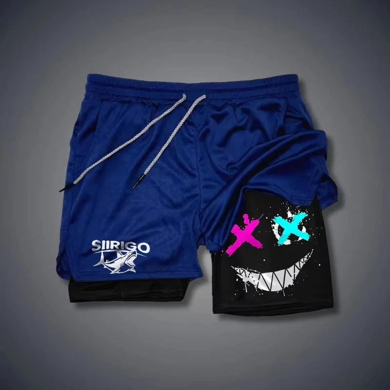 2024 Men's Smiling Face Printed Fitness Shorts