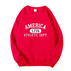 America 1776 Athletic Dept Unisex Pullover Men Women Hip Hop Long Sleeves Hoodies Men's Clothes Autumn Loose Casual Hoody
