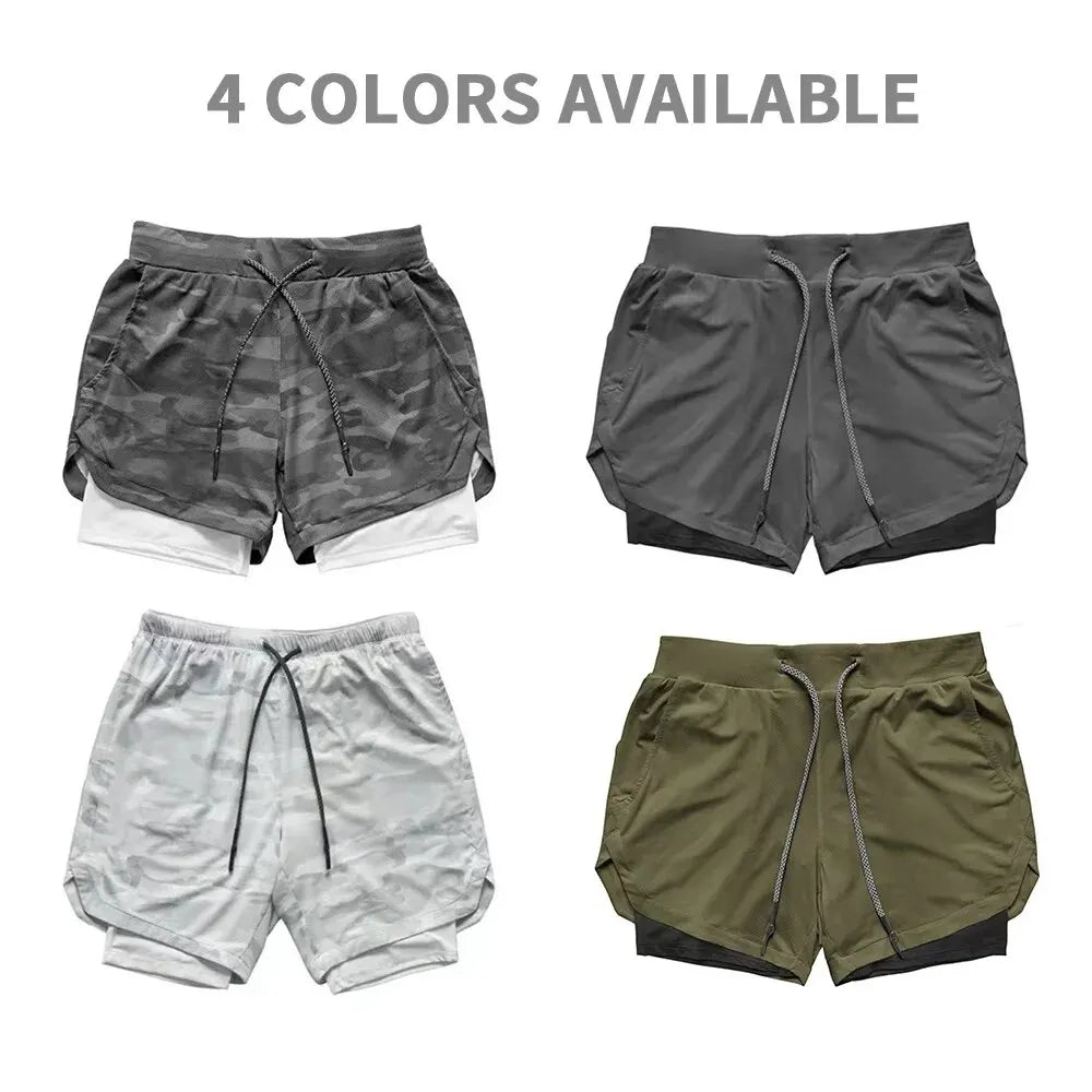 Men's Gym Shorts with Liner, Pockets & Towel Loop