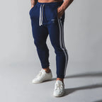 Side Striped Pants Men Running Sweatpants Bodybuilding Track Pants Gym Fitness Training Sport Trousers Male Cotton Long Pants
