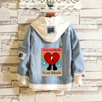 Bad Bunny Un Verano Sin Ti Men Light Blue Denim Jackets Women Men's Slim Casual Denim Coats New Male High Quality Jean Coats