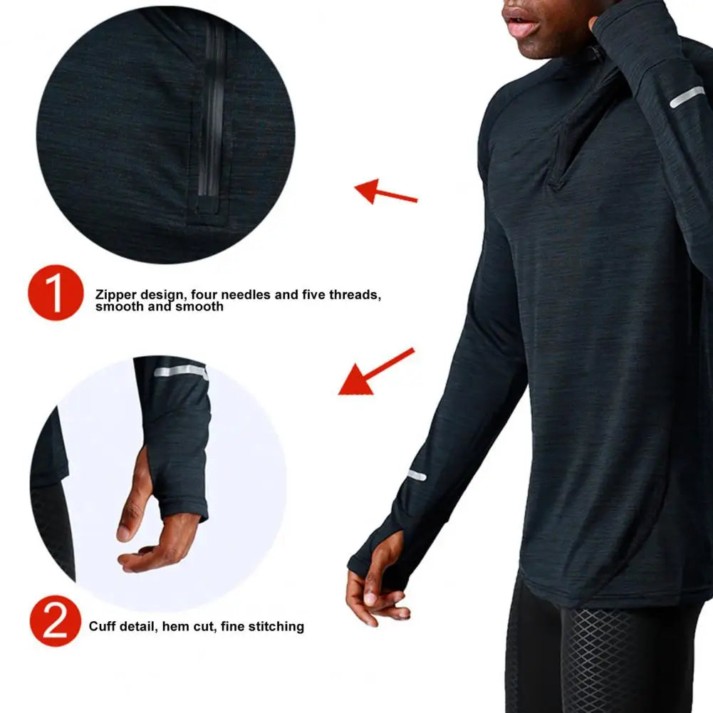 Men's Long Sleeve Half-Zip Compression Training Top