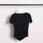 Women's Yoga Shirts Sexy Short Sleeve Sports Top Fitness T-shirts Quick Dry Gym Clothing Running T-shirt Sport Shirt