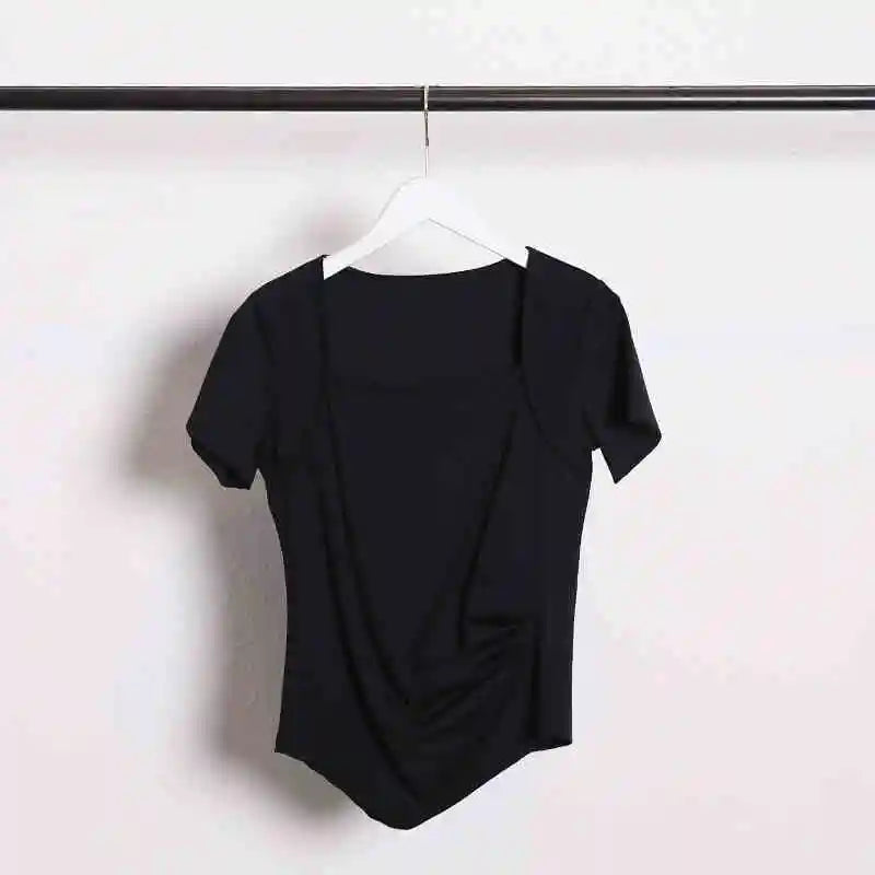 Women's Yoga Shirts Sexy Short Sleeve Sports Top Fitness T-shirts Quick Dry Gym Clothing Running T-shirt Sport Shirt