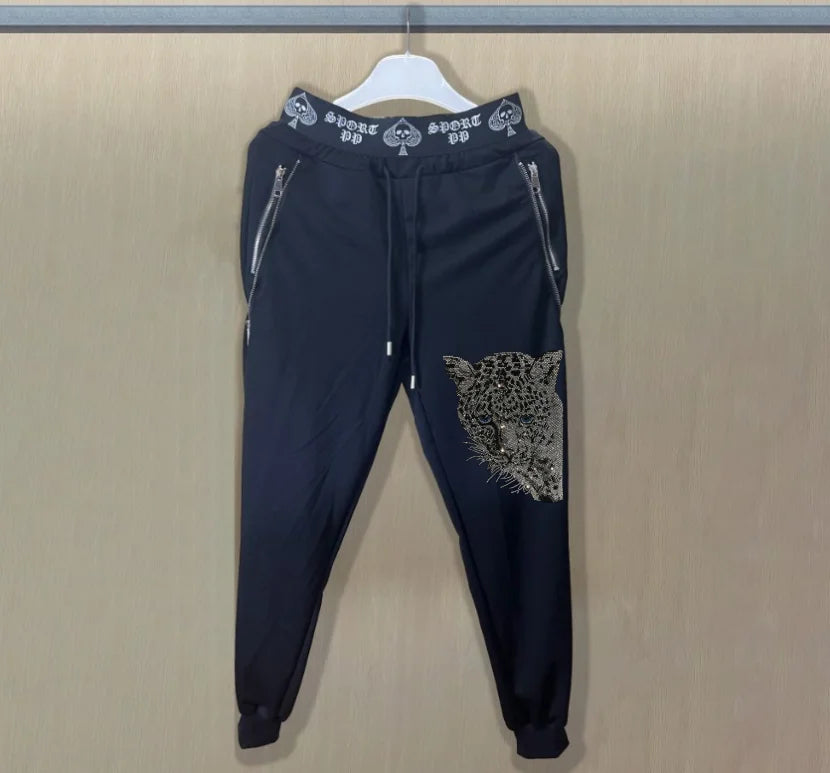 Men's Slim Fit Track Pants – Multi-Pocket Rhinestone Sweatpants only pant 17