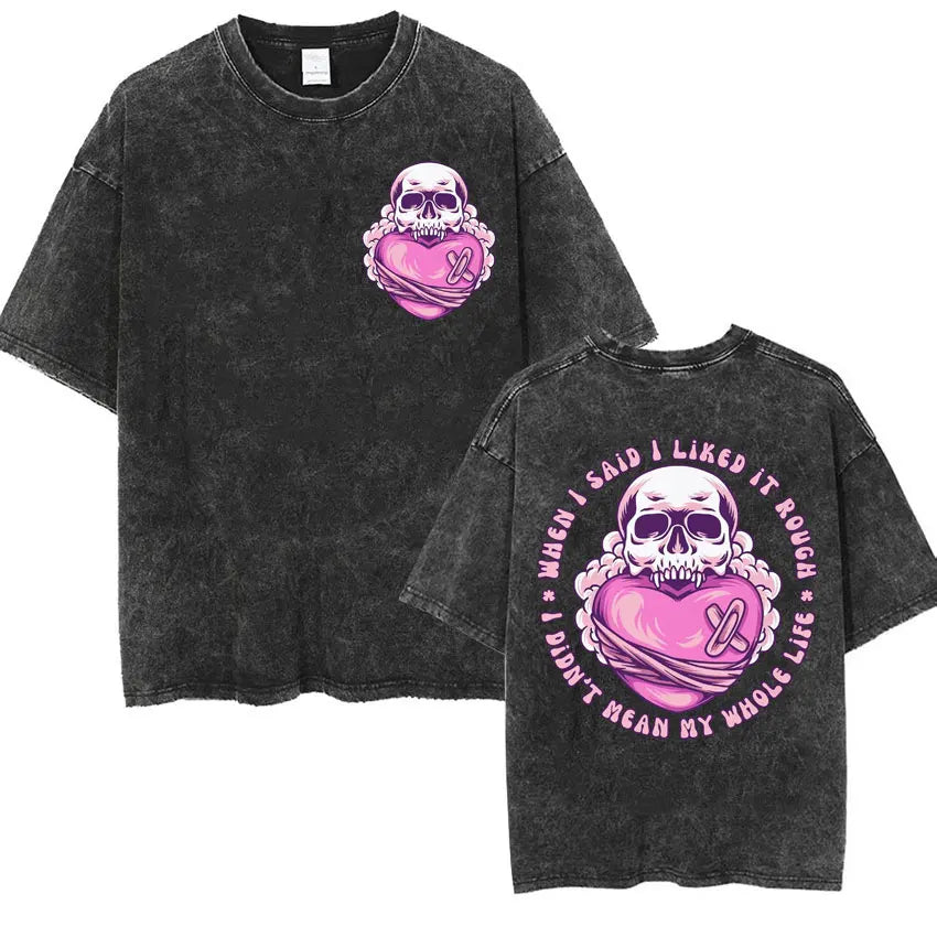 Everything Hurts & I'm Hungry Funny Washed Tee 0364