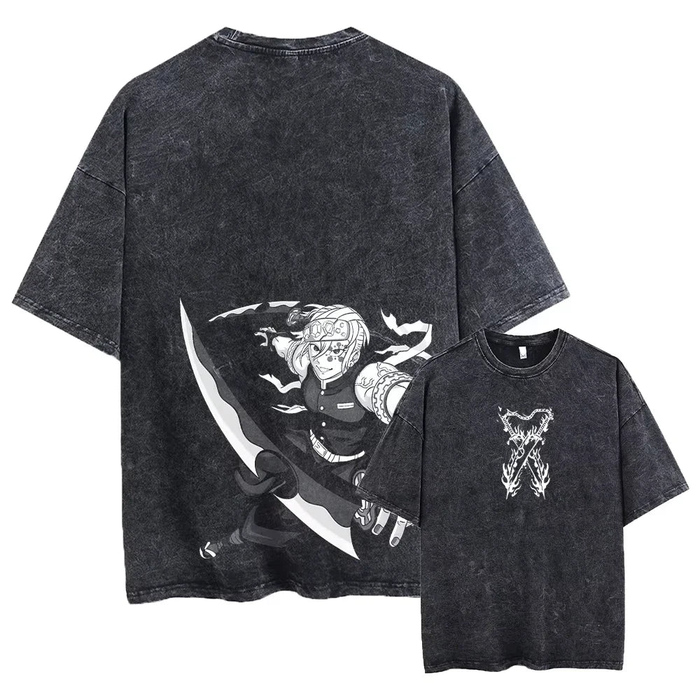 Japanese Anime Washed Graphic Tee 15