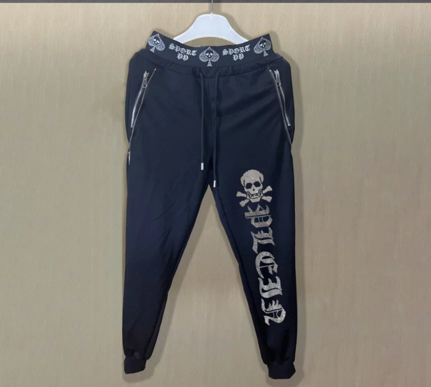 Men's Slim Fit Track Pants – Multi-Pocket Rhinestone Sweatpants only pant 6