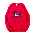 America 1776 Athletic Dept Unisex Pullover Men Women Hip Hop Long Sleeves Hoodies Men's Clothes Autumn Loose Casual Hoody