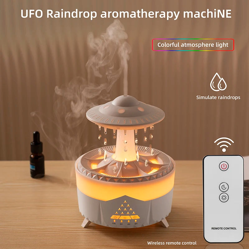 Rain Cloud Night Light Humidifier With Raining Water Drop Sound And 7 Color Led Light Essential Oil Diffuser Aromatherapy