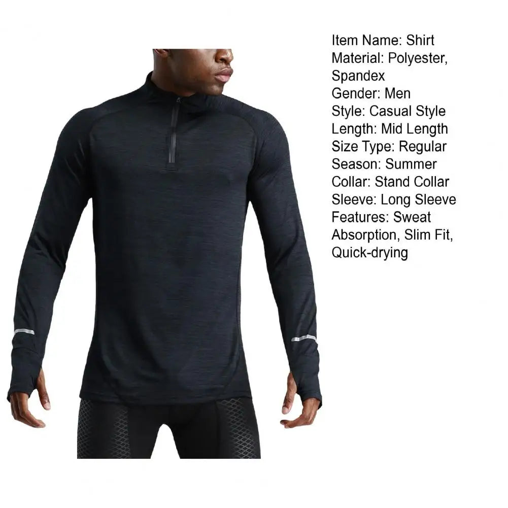 Men's Long Sleeve Half-Zip Compression Training Top