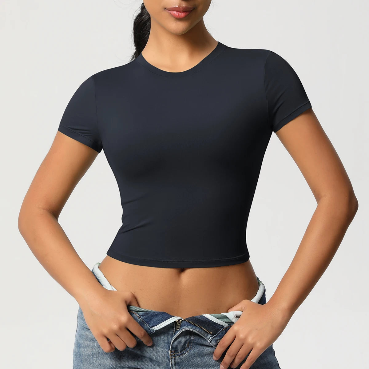 Women Sport Shirt Short Sleeve Gym Top Workout Clothes High Elastic Active Wear Femme Running Accessories Fitness Tshirt