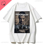 Men Vintage T Shirts Tv Series Prison Break Aesthetic Clothing Michael Scofield Y2k Shirt Streetwear Printed T-shirt Top Cotton
