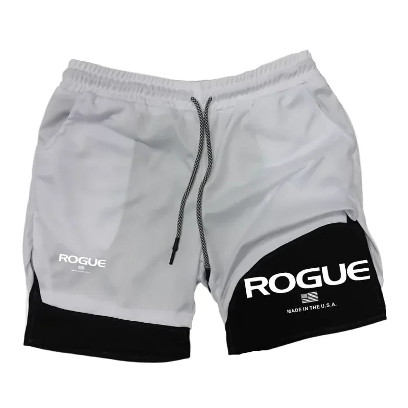 Men's 2-in-1 Double-Layer Training Shorts light grey