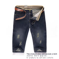 Men's Perforated Denim Shorts Blue