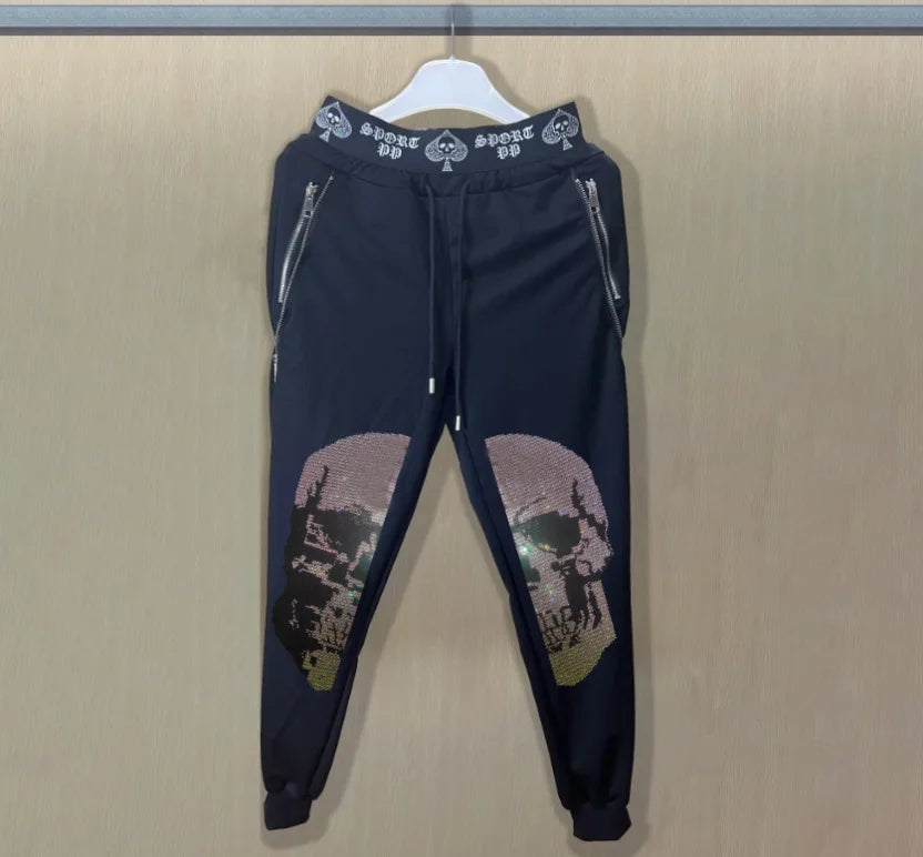 Men's Slim Fit Track Pants – Multi-Pocket Rhinestone Sweatpants only pant 14