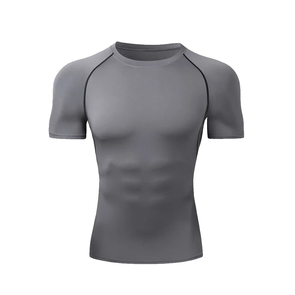 Men's Athletic Quick Dry T-shirt, suitable for gym workouts, fitness, running. Compression shirt, sports undershirt, baselayer t