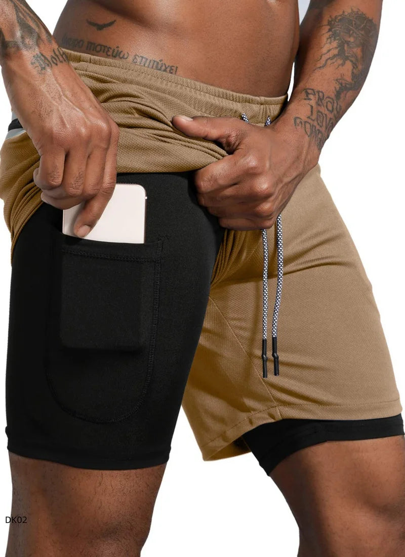 Men's 2-in-1 Compression Gym Shorts — 15 Designs