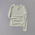 Women's Long Sleeve Graphic Compression Top — Quick-Dry Running & Yoga Shirt White