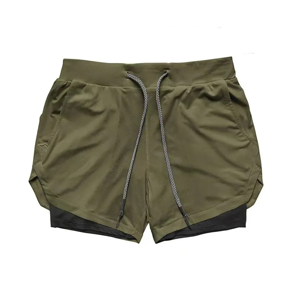 Men's Gym Shorts with Liner, Pockets & Towel Loop