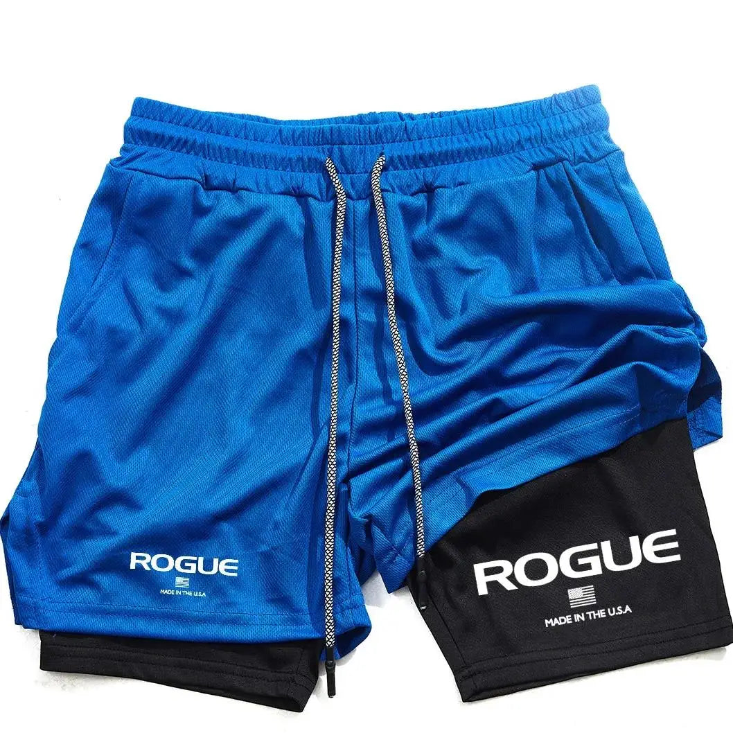 Men's All-Season 2-in-1 Gym Shorts blue and black