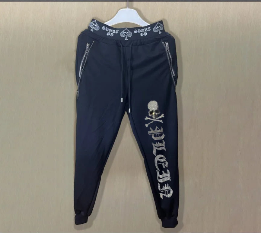 Men's Slim Fit Track Pants – Multi-Pocket Rhinestone Sweatpants only pant 4