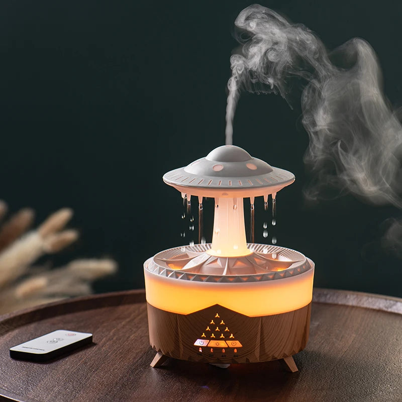 Rain Cloud Night Light Humidifier With Raining Water Drop Sound And 7 Color Led Light Essential Oil Diffuser Aromatherapy