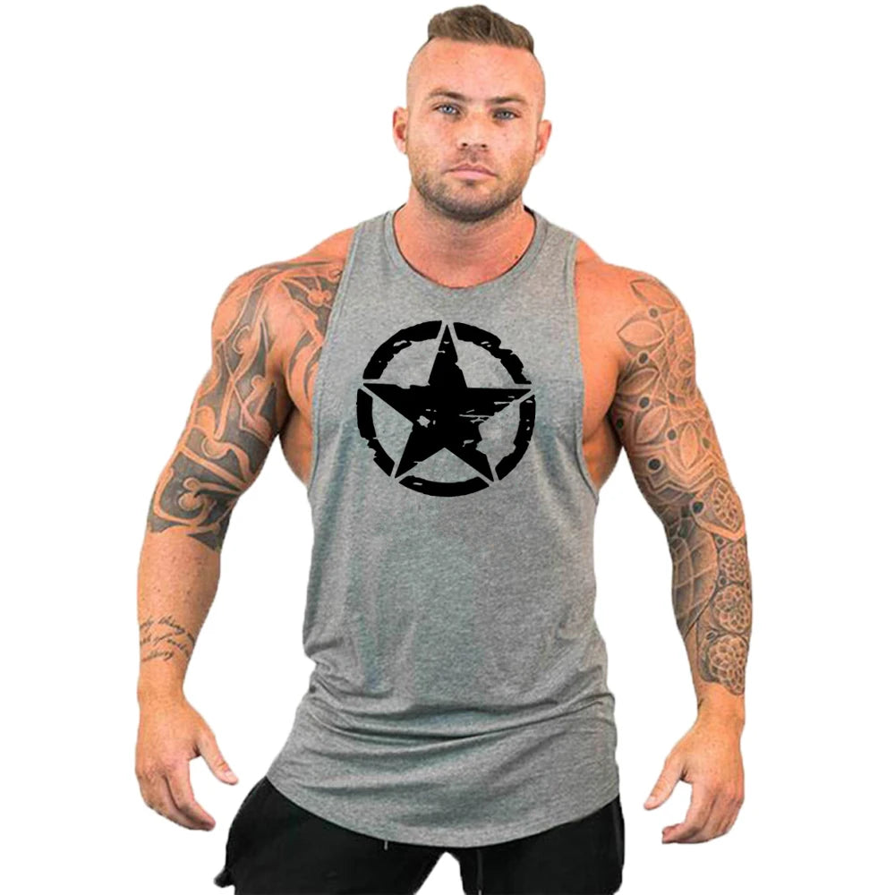 New Hot Sale Mens Skull Printed Tank Top Breathable Cool Vest Running Shirt Cotton Tees Bodybuilding Singlet Fitness Sleeveless