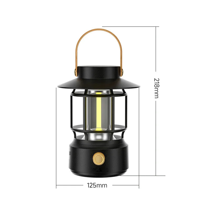 lohascamping LED Camping Lamp Retro Hanging Lamp Portable Stepless Dimming Camping Light Waterproof Rechargeable Outdoor Light