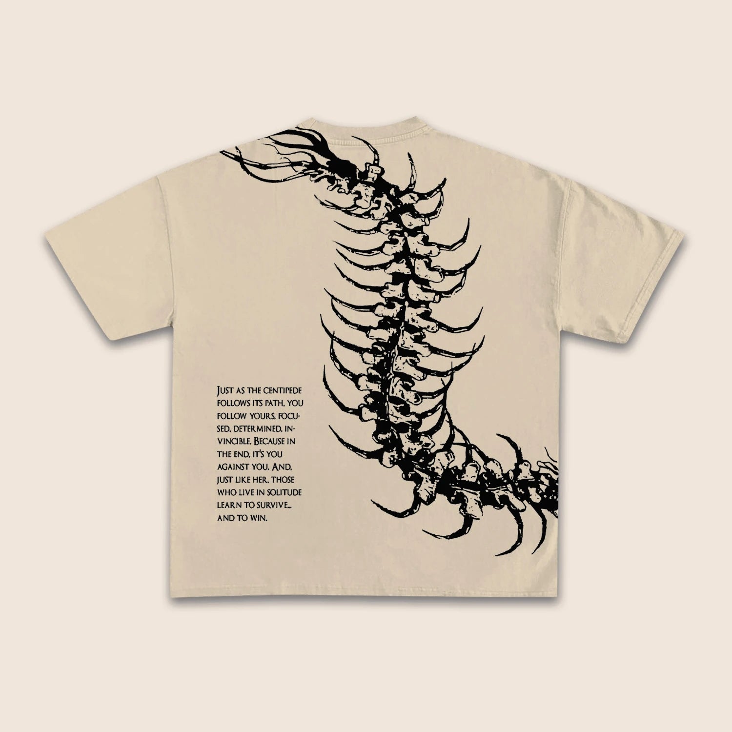 Vintage Dark Centipede Skeletal Graphic Tee 12