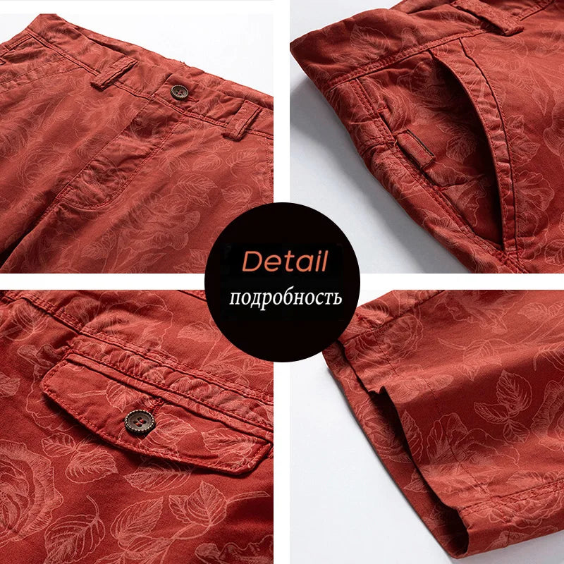 Men's Cotton Print Cargo Shorts