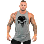 New Hot Sale Mens Skull Printed Tank Top Breathable Cool Vest Running Shirt Cotton Tees Bodybuilding Singlet Fitness Sleeveless