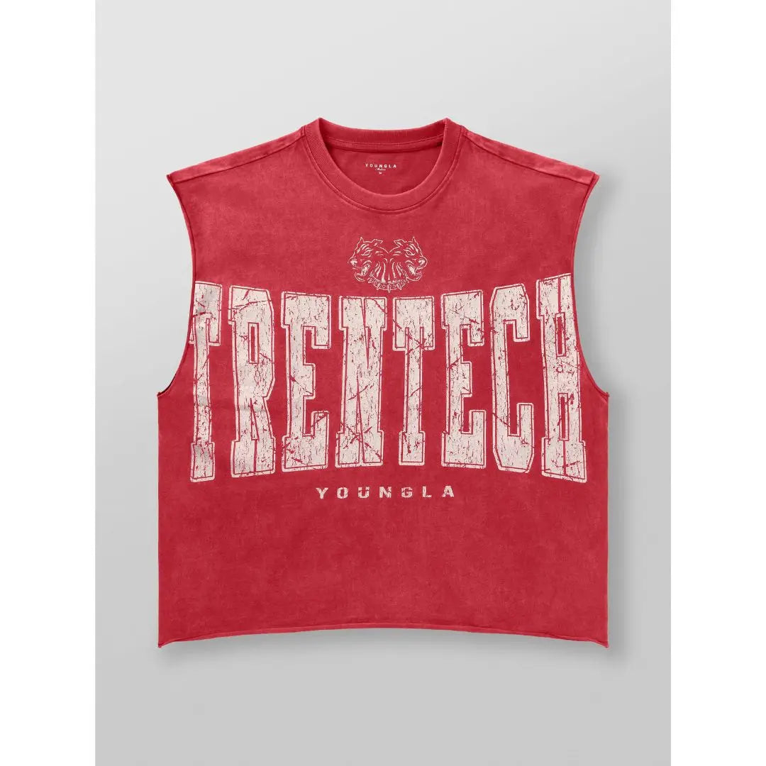 Men's Oversized Sleeveless Cotton Training Vest – Gym & Running Tank Top red